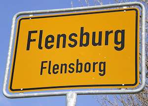 Flensburg - Un cartello stradale - in tedesco e in danese