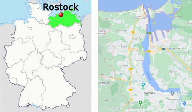 Carta stradale online di Rostock