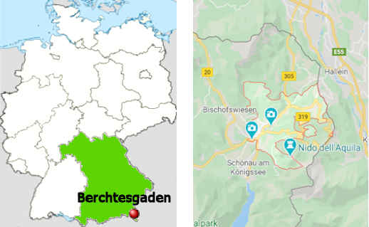 Carta stradale online di Berchtesgaden (Baviera)