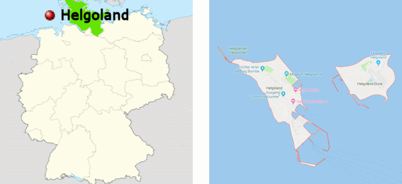 Carta dettagliata online dell'isola di Helgoland