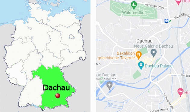 Carta stradale online di Dachau
