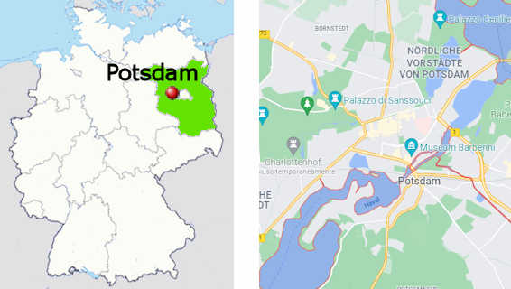 Carta stradale online di Potsdam