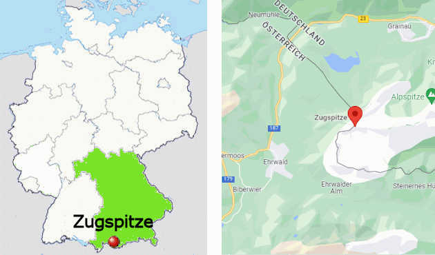 Carta stradale online della zona della Zugspitze