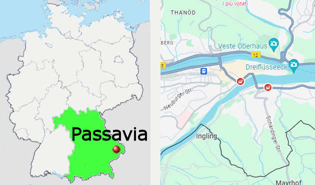 Carta stradale online di Passavia