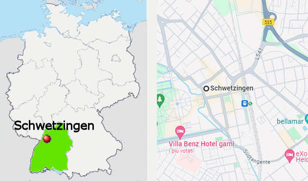 Schwetzingen - carta stradale online