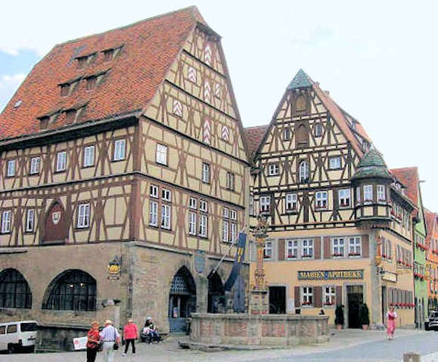 Case a graticcio a Rothenburg (Baviera)