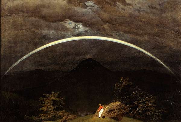 Caspar David Friedrich: Paesaggio montano con arcobaleno