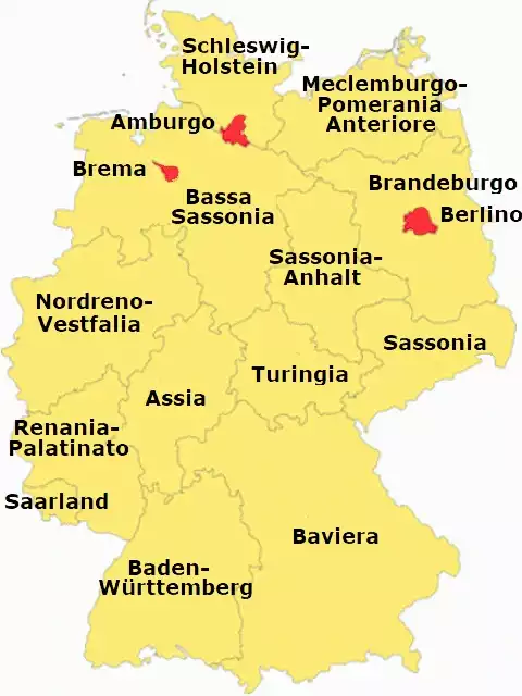 Le 16 regioni della Germania