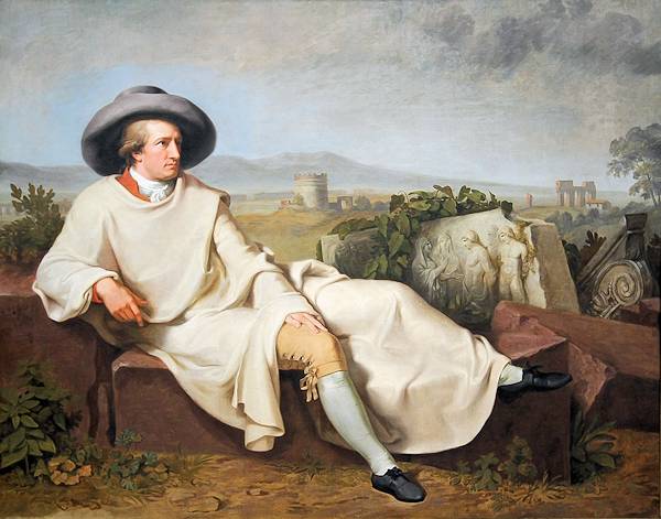 'Goethe nella campagna romana';, quadro di Johann Heinrich Wilhelm Tischbein (1786)