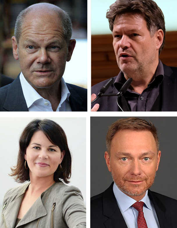 Il governo: Olaf Scholz, Robert Habeck, Annalena Baerbock, Christian Lindner