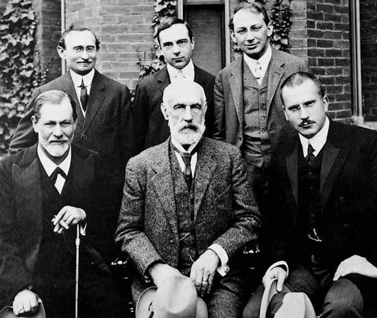 Sigmund Freud, Stanley Hall, Carl Gustav Jung, Abraham Brill, Ernest Jones, Sandor Ferenczi