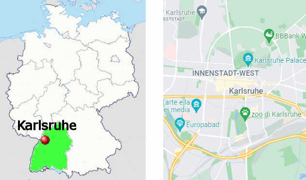 Carta stradale online di Karlsruhe
