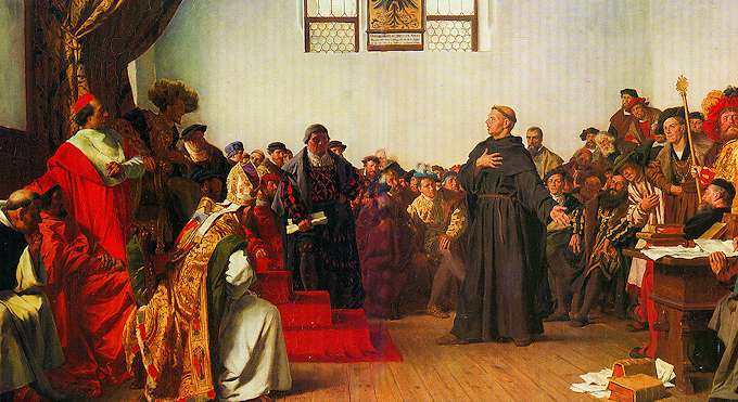 Lutero, davanti all'imperatore, durante la Dieta di Worms (1521)