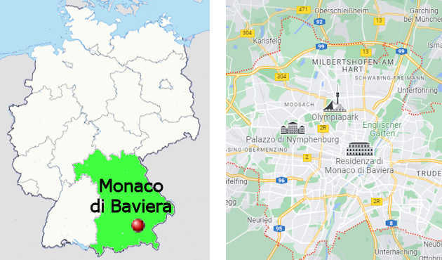 Carta stradale online di Monaco di Baviera