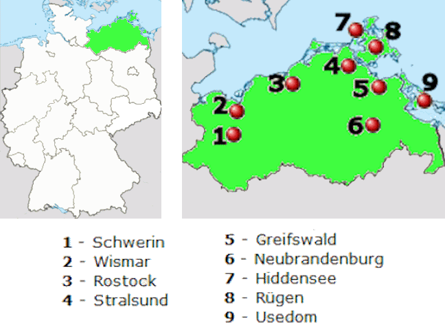 Carta stradale online del Meclemburgo-Pomerania Anteriore