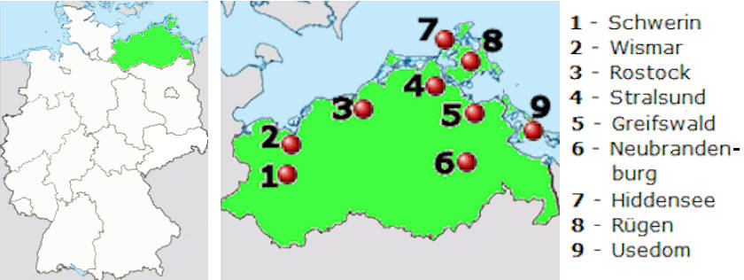 Carta stradale online del Meclemburgo-Pomerania Anteriore