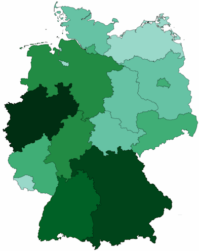 Il PIL delle regioni della Germania