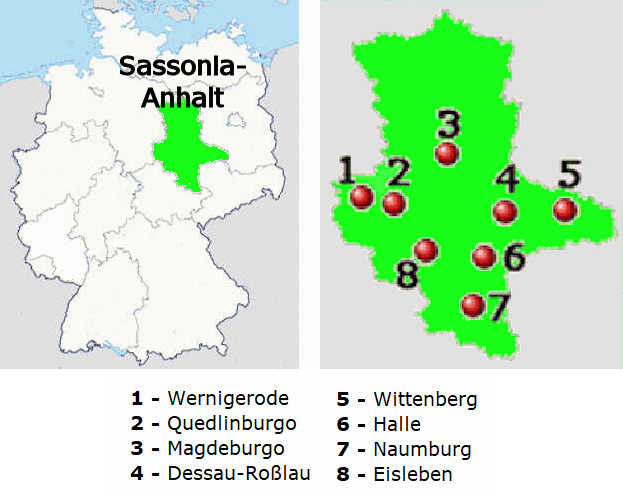Carta stradale online di Sassonia-Anhalt