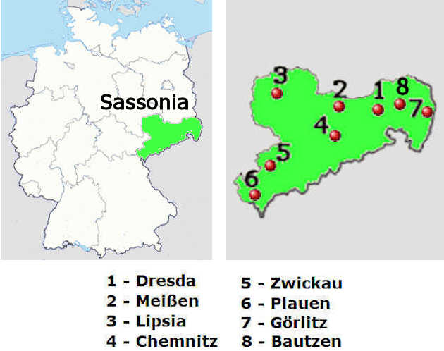 Carta stradale online della Sassonia