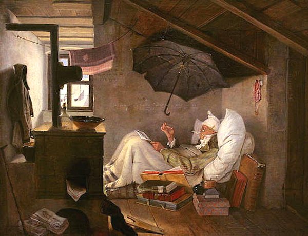 "Il povero poeta" (1839): il più famoso quadro di Carl Spitzweg