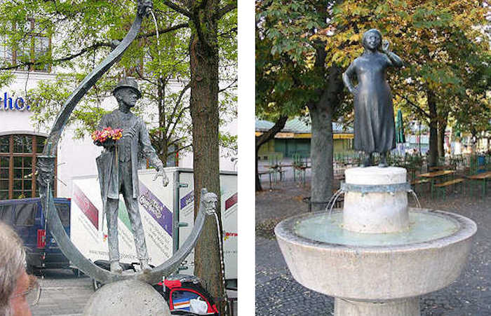 Le statue di Karl Valentin e Lisl Karstadt