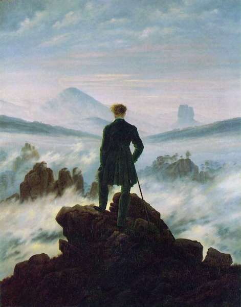 Il Viandante sul mare di nebbia (Caspar David Friedrich)