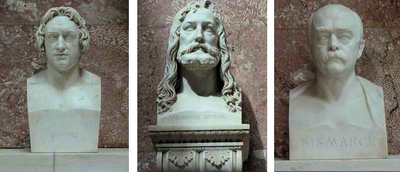 Alcuni dei busti esposti nel Walhalla